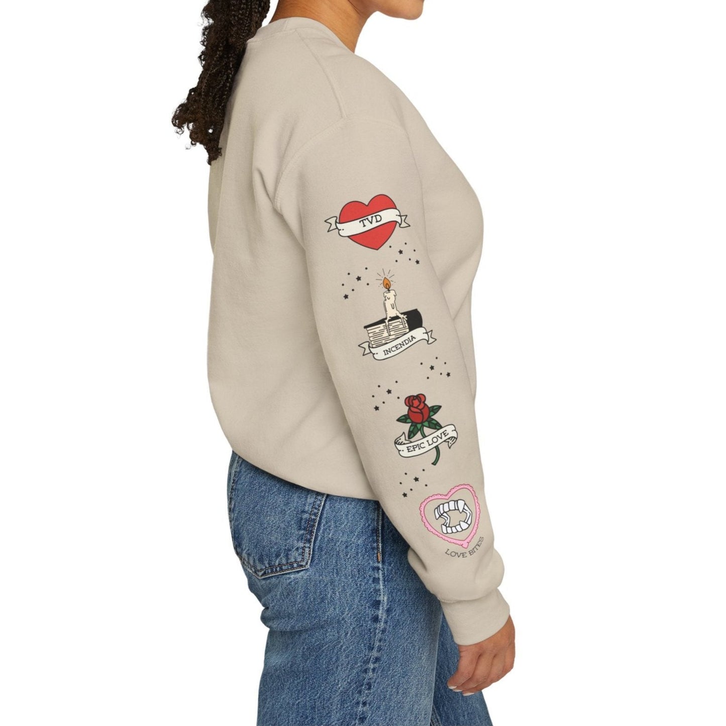 TVD Tattoos Crewneck Sweatshirt (DESIGN ON FRONT)