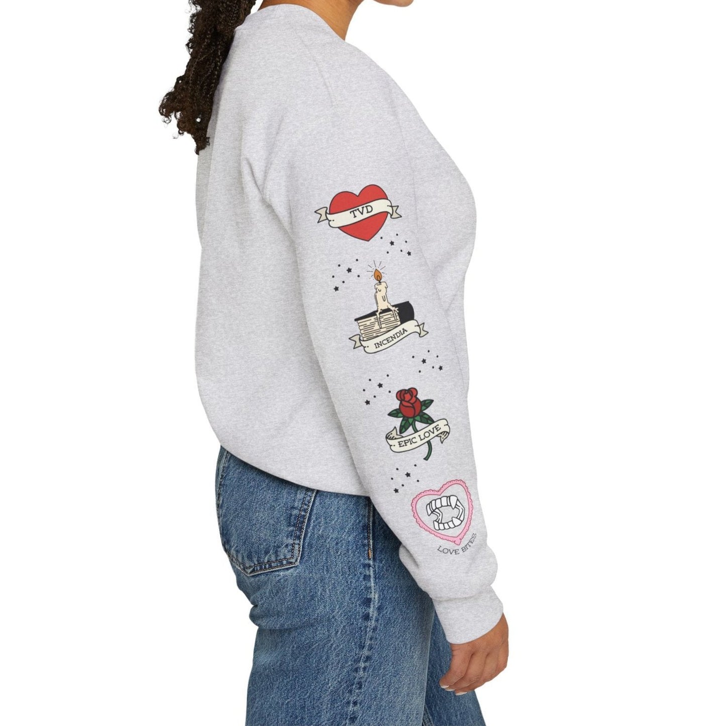 TVD Tattoos Crewneck Sweatshirt (DESIGN ON FRONT)