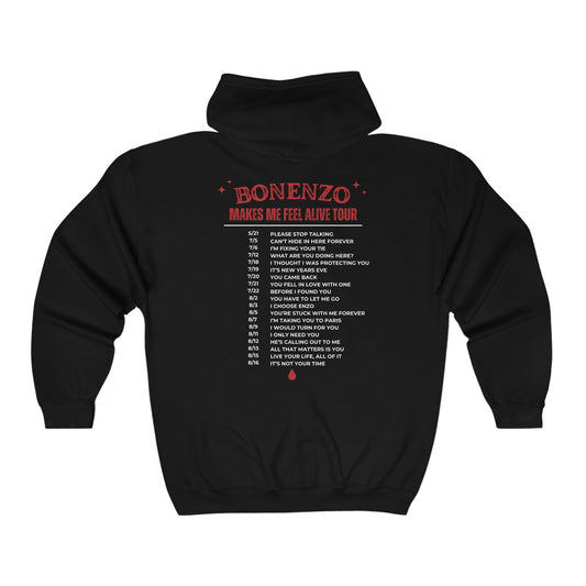 Bonenzo Vintage Tour Full Zip Hooded Sweatshirt