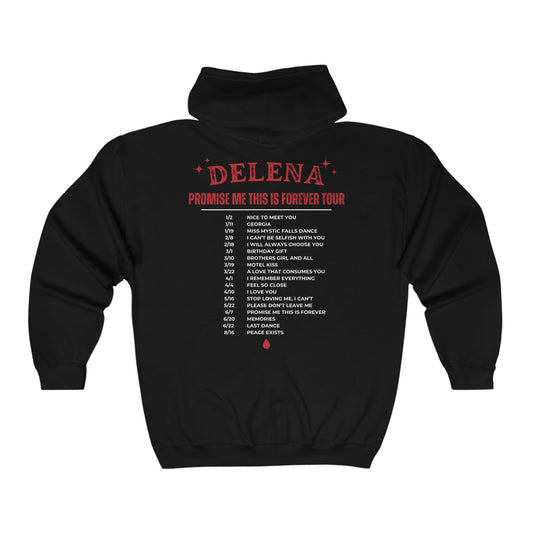 Delena Vintage Tour Full Zip Hooded Sweatshirt