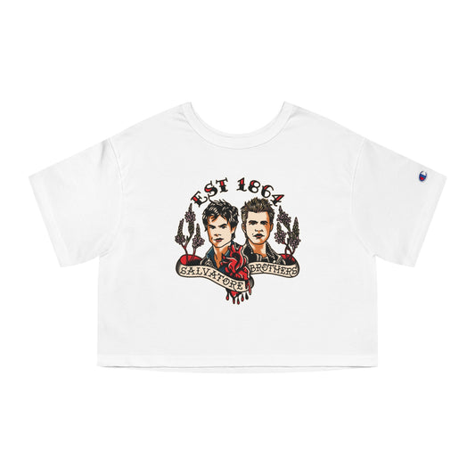 Salvatore Brothers Tattoo Cropped T-Shirt