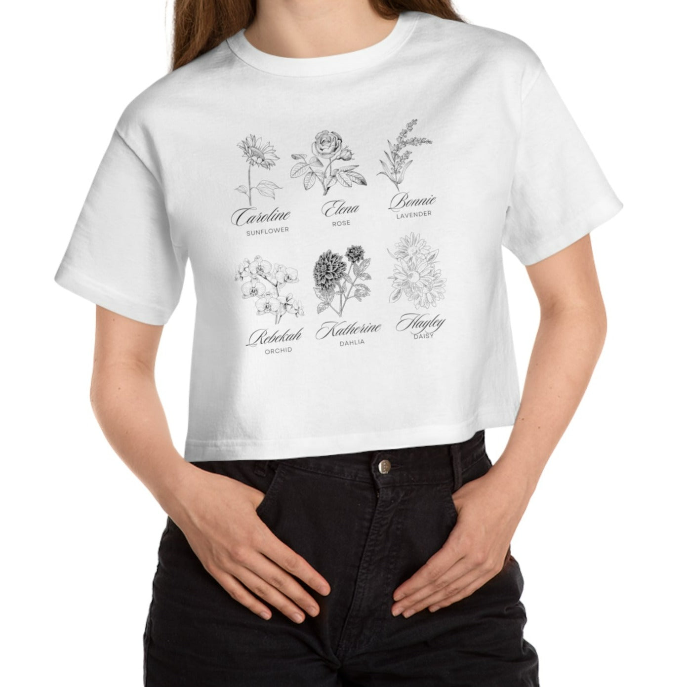 TVD Flowers Cropped T-Shirt